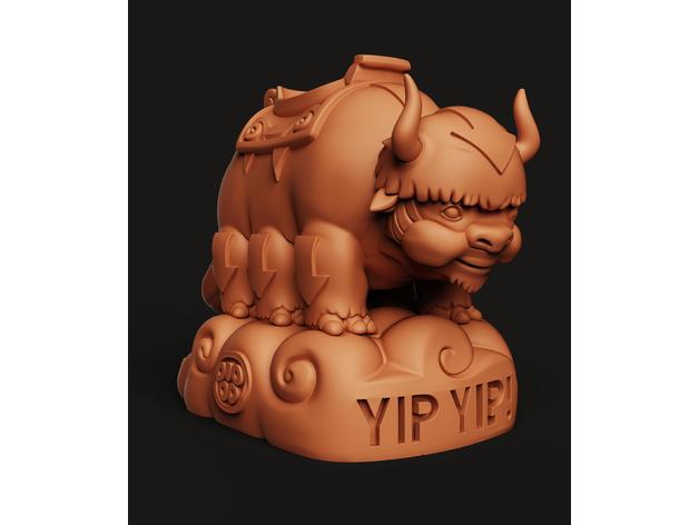 Appa Sky Bison Heykeli Avatar Son Hava Bükücü Figür Yip Yip 3D Baskı