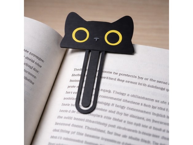 Siyah Kedi Kitap Ayracı – Sevimli Minimalist Sayfa İşareti