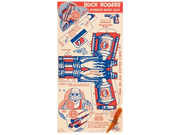 Buck Rogers Lastik Bant Tabancası ve hedefleri
