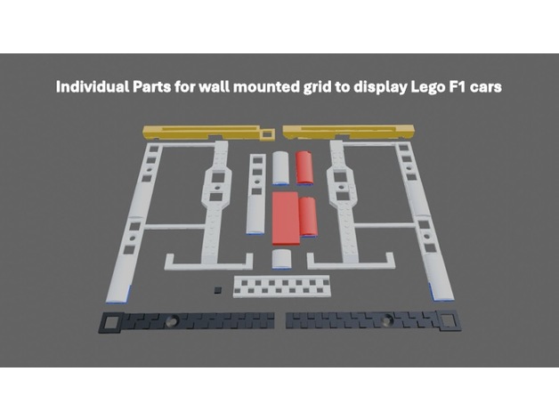 Lego F1 Speed Champions duvar montaj ızgara çerçevesi