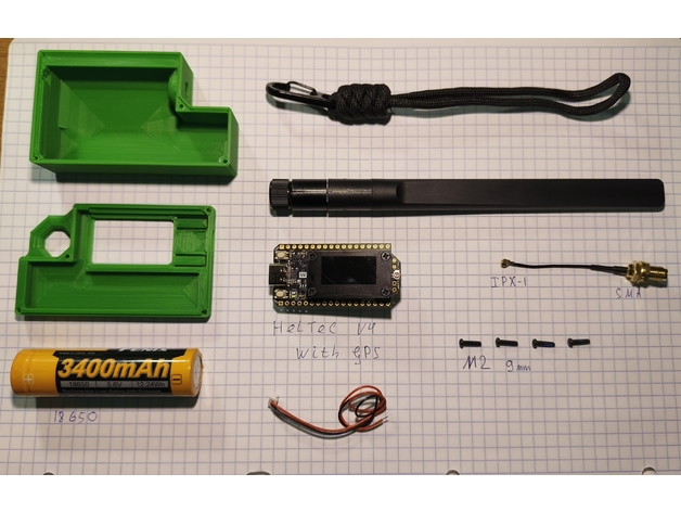 Meshtastic 18650 pil için düğüm gövdesi. Heltec V4 LoRa 32 GPS ESP32