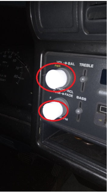 1994 Chevrolet S-10 Radyo Düğmeleri 2 adet ABS Baskı 00344