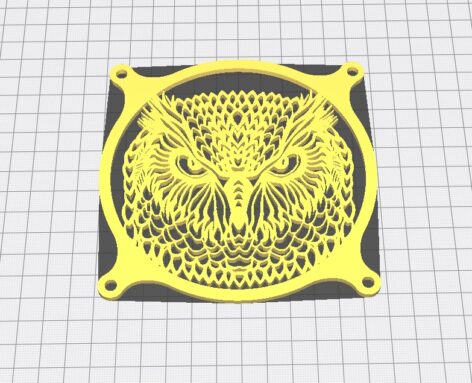 120mm Bilgisayar Fanı Dekoru Baykuş PLA Baskı 01240