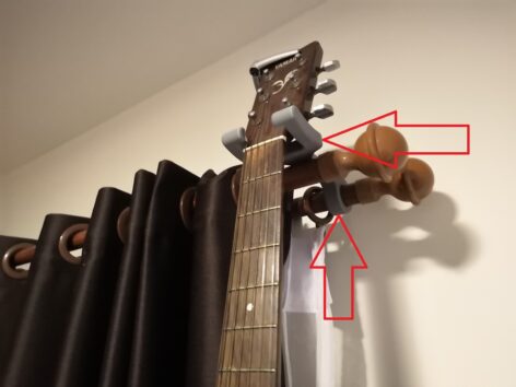 Perde Rayı İçin Gitar Tutma Braketi ABS Baskı 01135