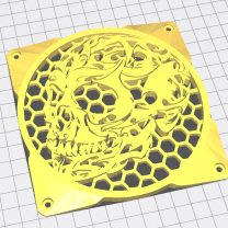 120mm Bilgisayar Fanı Dekoru Kurukafa PLA Baskı 01217