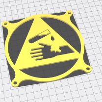 120mm Bilgisayar Fanı Dekoru Tehlike PLA Baskı 01228