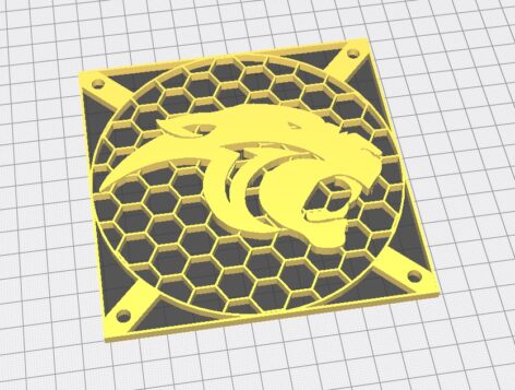 120mm Bilgisayar Fanı Dekoru Panter PLA Baskı 01230