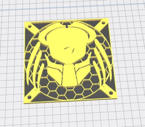 120mm Bilgisayar Fanı Dekoru Predator PLA Baskı 01231