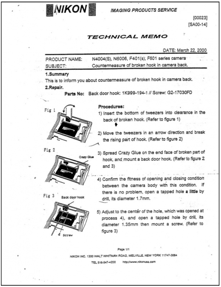 Nikon F601 N6006 Arka Kapı Mandal - Görsel 4