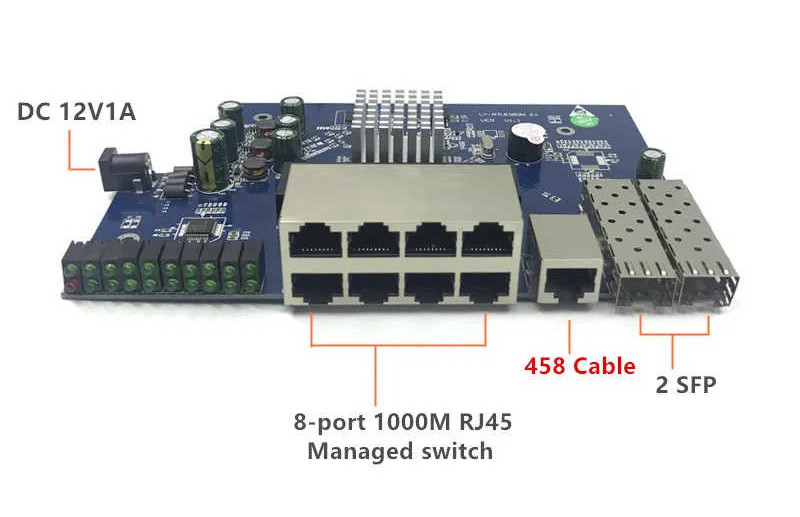 2 Gigabit SFP Yuvası ile Anddear H458 Yönetilen Ethernet Anahtarı için 3D Basılı Kılıf - Görsel 2