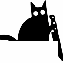 Psikopat Kedi Dekoru Siyah