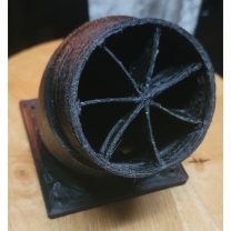 120mm Kasa Fanı → 4 İnç 45° Dirsek Hava Kanalı (Kanatçıklı)