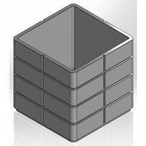 Büyük Dikdörtgen Desenli Kare Kalem Kutusu