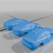 1/64 Ölçek 3 Araba (7,3 cm Uzun)