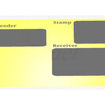 DIN C6 Uzun Mektup Adres Gönderici Damga Kutusu Şablonu 3D Baskı