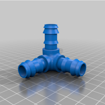 16mm Boru için 3 Yollu Damla Sulama Bağlantısı 3D Baskı