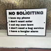 Komik NO SOLICITING Tabelası 3D Baskı