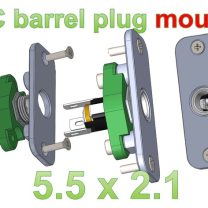 DC Barrel Jack Montaj 5.5 x 2.1 38×10 3D Baskı