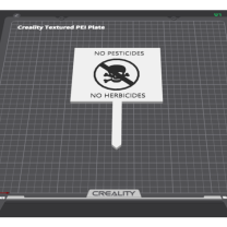 Pestisit Yok Herbisit Yok Tabelası 3D Baskı