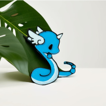 3D Baskı Sevimli Dragonair Pokémon Chibi Buzdolabı Mıknatısı