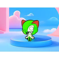 3D Baskı Sevimli Kirlia Pokémon Chibi Buzdolabı Mıknatısı