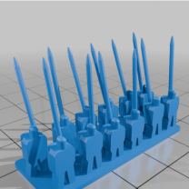 DBA DBM DBMM Mızraklı Piyade 40x15mm Taban 12 Birim 10mm Ölçek 3D Baskı