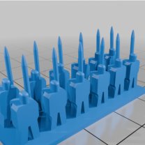 DBA DBM DBMM Mızrak 40x15mm Taban 12 Birim 10mm Ölçek 3D Baskı