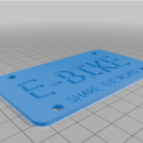 E-Bike Plaka 3D Baskı