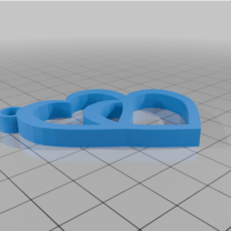 Çift Kalp Anahtarlık 3D Baskı
