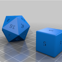 D20 D6 Zar Seti 3D Baskı