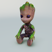 Baby Groot Sits Rip By Mcka3ax – Bebek Groot Oturuyor Rip Mcka3ax 3D Baskı