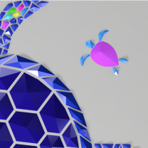 Baby Sea Turtle Duvar Tasarımı 3D Baskı