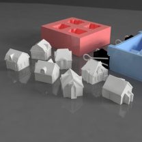 Cement veya Alçı ile Mini Evler Oluşturma Kalıbı