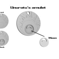 Artefact Tomb Raider Unuratu S Amulet Ay ve Güneş 3D Baskı