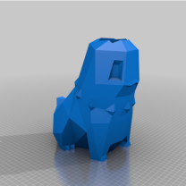 Düşük Poligon Chikorita Saksı ve Tepsi