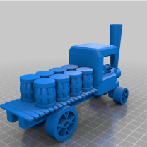 Ahşap Fıçı Yükü ile Buhar Aracı