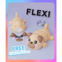 Flexi Pug Köpeği Yatar Anahtarlık Ayrı Parçalar