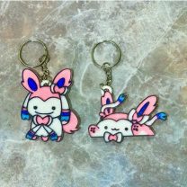 Sevimli Sylveon Chibi Pokemon Buzdolabı Magneti Anahtarlık