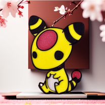 Sevimli Ampharos Chibi Pokemon Buzdolabı Magneti Anahtarlık