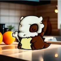 Sevimli Cubone Chibi Pokemon Buzdolabı Magneti Anahtarlık